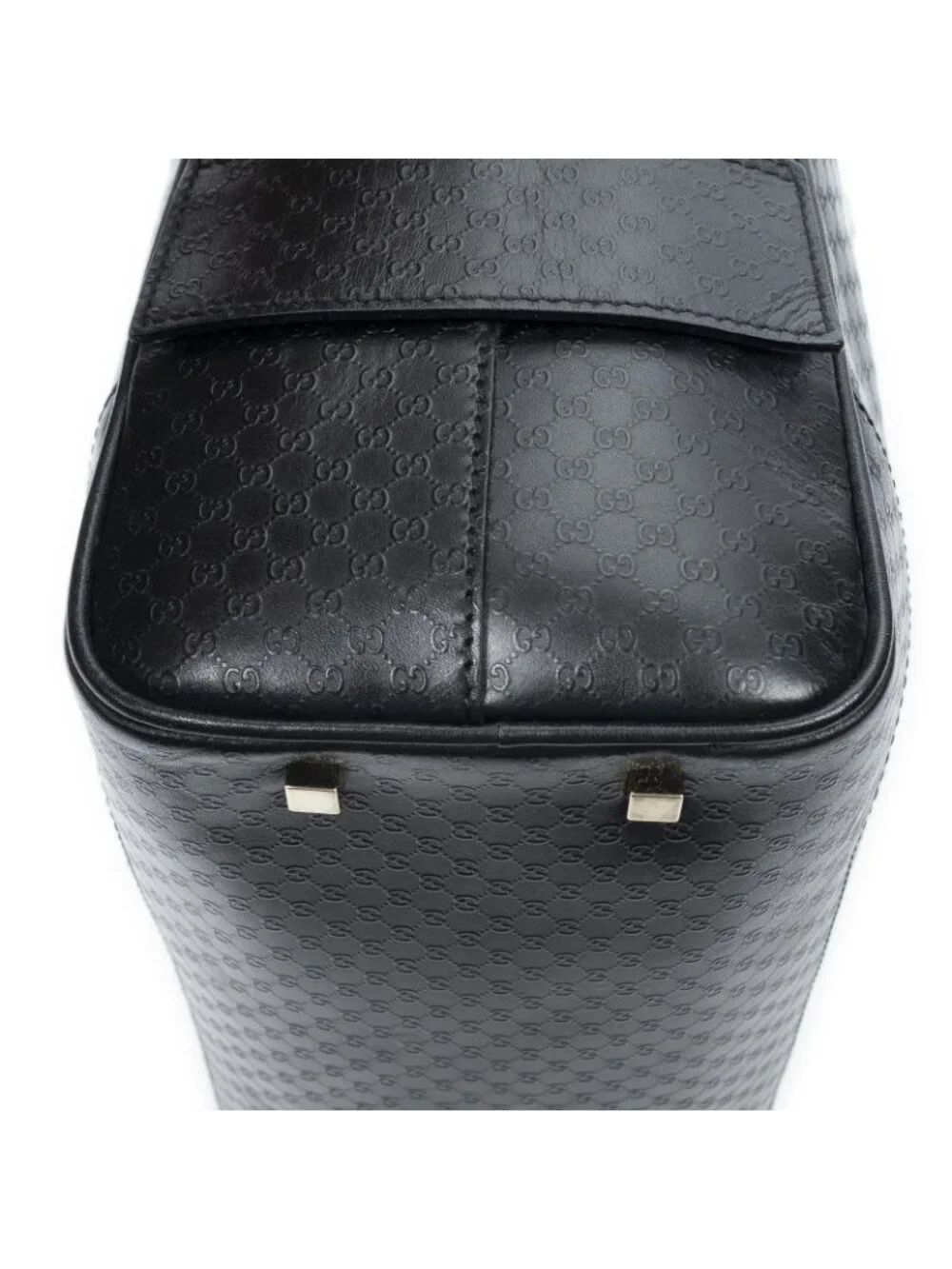 Gucci Bowling Shoulder Bag Black Micro Guccissima Leather - Picture 7 of 10